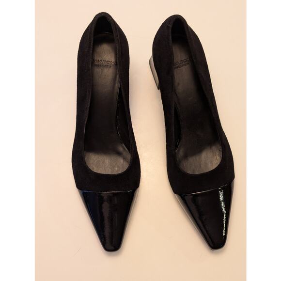 Vagabond Shoemakers Altea Black Suede & Patent Cap-Toe Pumps - 36 (US 6) - Picture 3 of 9